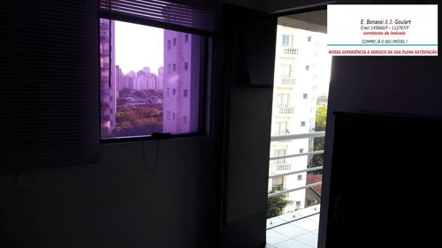 Studio Campo Belo, 28 Metros, Semi Mobiliado, 1 Vaga De Garagem - 464