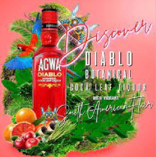 Licor Agwa Coca Leaf Botanical Agwa Diablo 500ml - Abv 20%