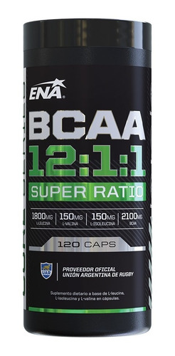 Bcaa Super Ratio 12:1:1 Aminos Encadenados X 120 Caps - Ena