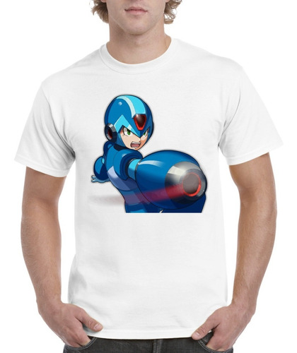 Camisas Para Hombre Blancas Megaman Gamer Diseños Modernos