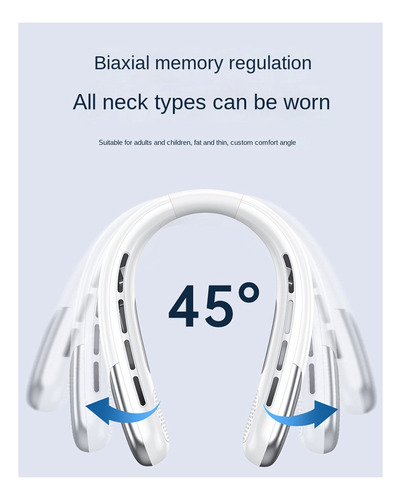 Ventilador De Cuello Portátil Recargable, Capacidad De 3000