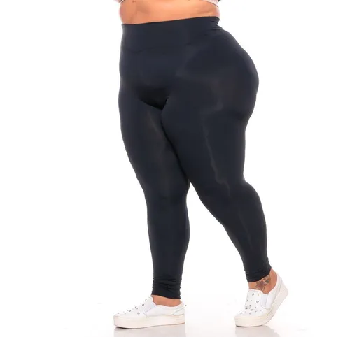 Calça Legging Poliamida Plus Size Cos Alto Tamanho Grande