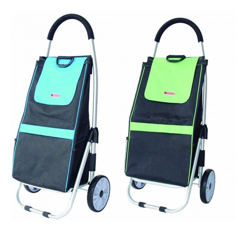 Imagen 2 de 7 de Carrito Chango Carro Changuito Compras Aluminio Turquesa