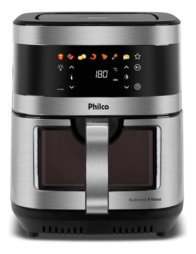 Air Fryer Philco 9L Visor Glass Painel Digital PAF90C 220V