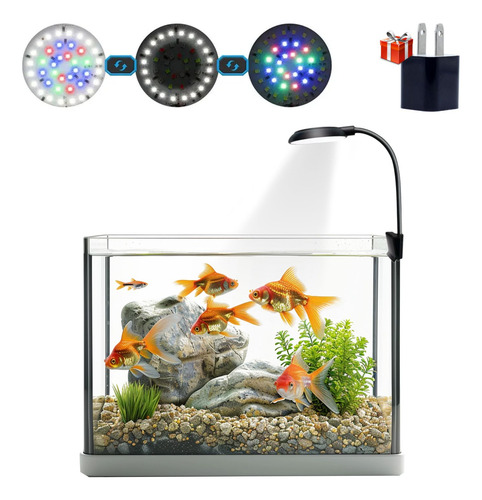 Lámpara 6w Usb Para Pecera Con Clip, 3 Modos De Luz