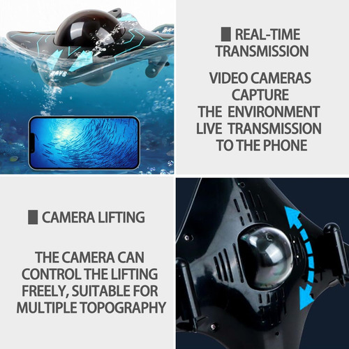 Submarino A Control Remoto Barco Inalámbrico Con Cámara Wifi