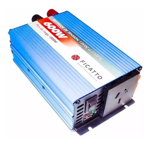 Imagen 2 de 3 de Inversor 600w Conversor 12v A 220v Usb Ideal Auto Barco