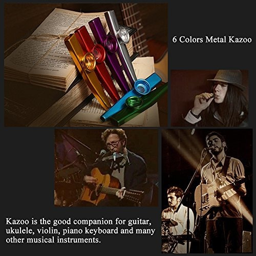 Imagen 6 de 7 de Codigo De Conjunto De 6 Colores Metal Kazoo Instrumentos Mu.