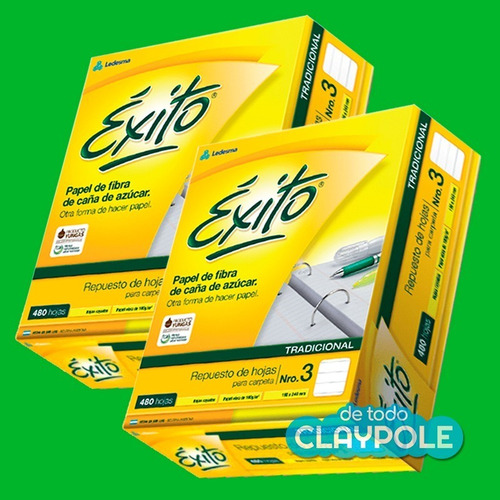 Combo De 2 Cajas De Repuestos Éxito Nº3 X480 Hojas C/u