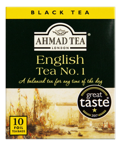 Chá Ahmad Tea London preto english tea no. 1 em sachê 20 g 10 u