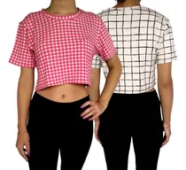 Comprar Kit 2 Tops Blusinhas Manga Curta Soltinho Viscolycra Pp Plus