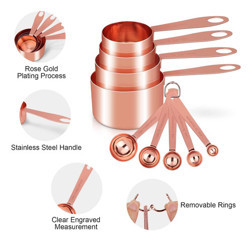 Elegantes Tazas Medidoras Cucharas Calcular Porciones Comida