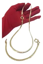 Comprar Cadena De 50 Y Pulsera Plana Enchapada En Oro 18k Con Sello