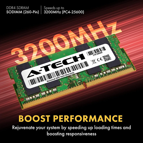 A-tech 32gb Ddr4 3200 Mhz Sodimm Pc4-25600 (pc4-3200aa) C...