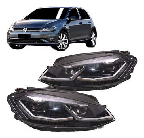 Par Farol Golf Gti Mk7.5 2018 A 19 Friso Vermelho C/ Led Rf