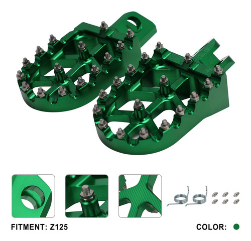 Estriberas Y Reposapiés Para Kawasaki Z125, Color Verde