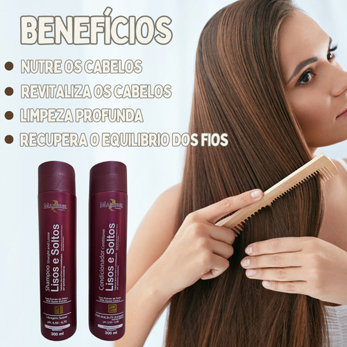 Kit Shampoo E Condicionador Lisos E Solto E Máscara Brown
