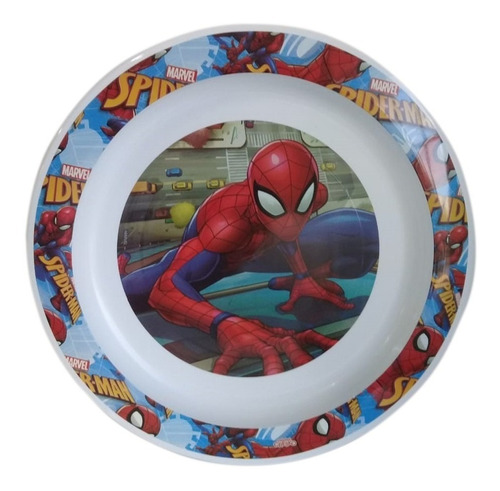 Plato Playo Plastico Spiderman 24cm Cresko Casa Valente 