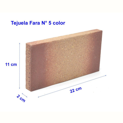 Imagen 2 de 7 de 40 Tejuelas Refractarias Fara 22 X 11 X 2.2 Cm P/ Parrillas