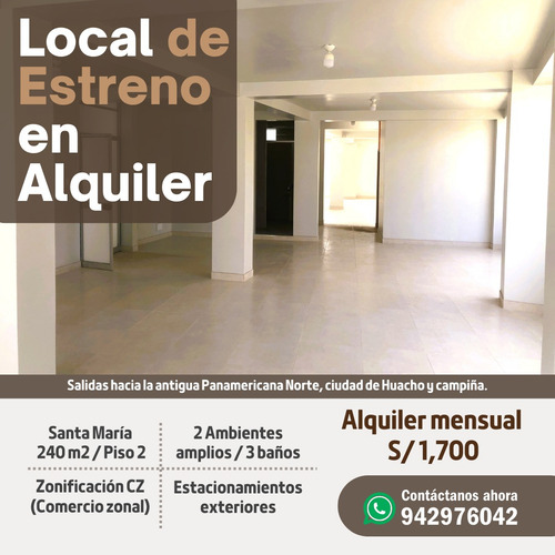 Local De Estreno En 2do Piso Con 240 M2 A 1700 Soles