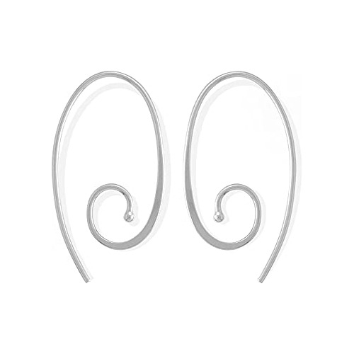 Jewelry Pendientes De Aro Con Forma De Espiral Ovalada De Pl