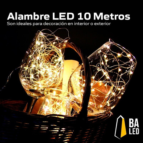 Alambre Luces Led 10 Metros Colores 220v Navidad Premium