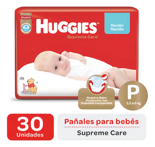 Pañales Huggies Supreme Care Cuidado Superior P X 30 Uni Género Sin género Tamaño Pequeño (P)
