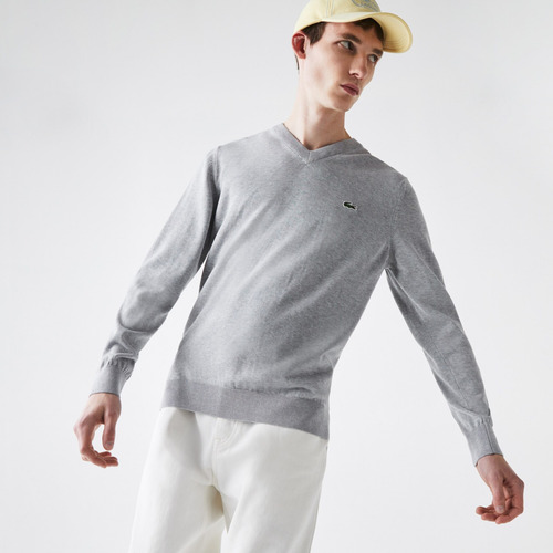 Sweater Lacoste Ah932423c Cuello V Para Hombre