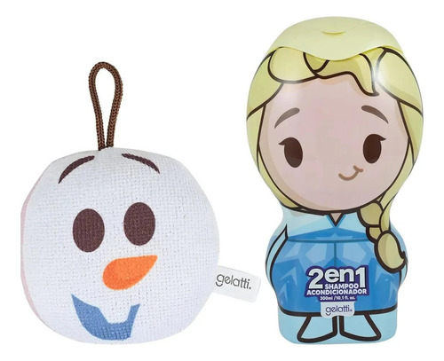 Set De Baño Frozen Shampoo 2 En 1 Elsa + Esponja De Baño Ub