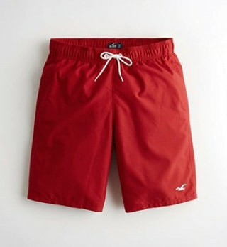 Short Traje De Baño Hollister, Talla S, Color Rojo