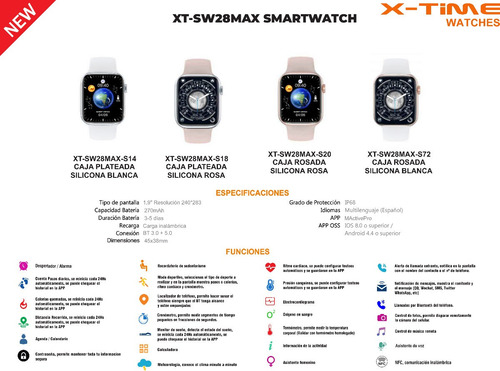 Imagen 4 de 5 de Smartwatch Reloj Inteligente X-time W28 Para iPhone Android