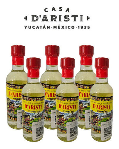Pack 6 Mini Licor De Anís Y Miel D'aristi Xtabentun 50ml