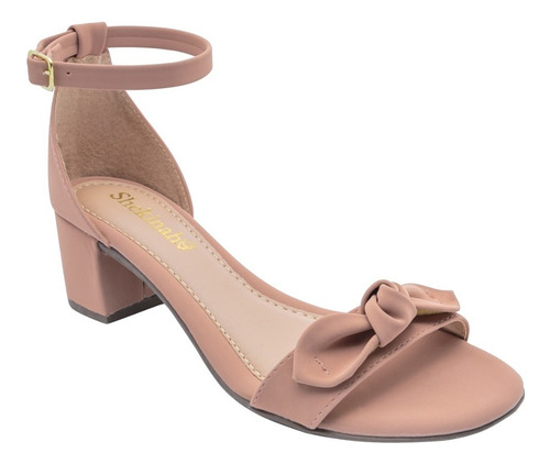 Saltinho Feminino Sandália Salto Grosso Confortável Shekinah