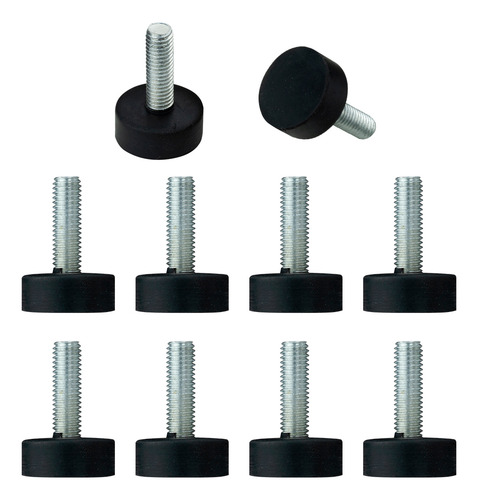 Nivelador Con Goma Antiderrapante Para Muebles Rosca M8 10 Unidades
