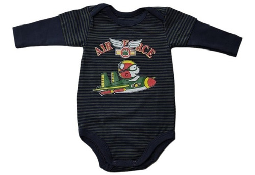 1908 Body Bebe Mambo Kids Rayado Y Manga Combinada 1a18meses