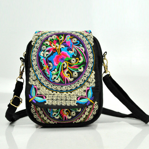 Mochila Bordada De Estilo Étnico B Wallet Para Mujer Con Min