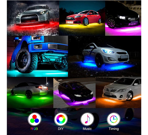 Led Impermeable Rgb Neon Coche Tubo Tira (90/120cm)