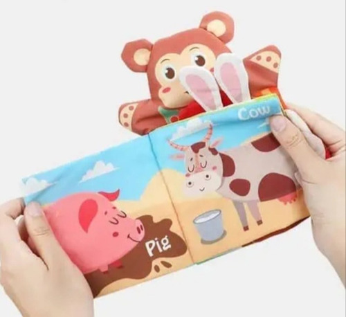 Pack 2 Libro Títere Mano Estimulación Sensorial Cognitiva R