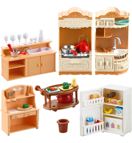 Chivao 43 Pcs Dollhouse Muebles Cocina Play Set Refrigerador