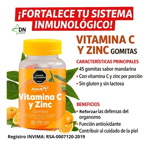Gomitas Con Vitamina C Zinc X45
