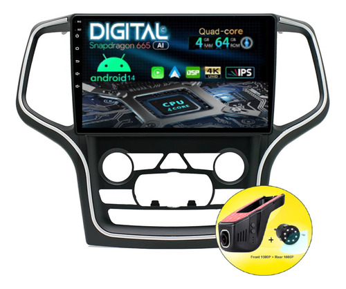 Radio Pantalla Android Jeep Cherokee 2014/17