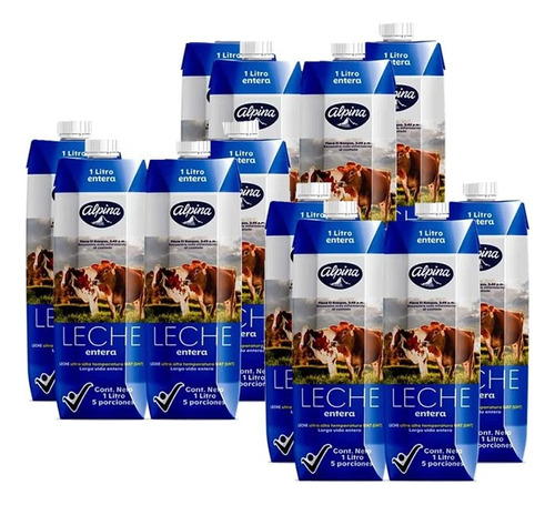 Leche Entera Alpina 1 Lt X 12 -