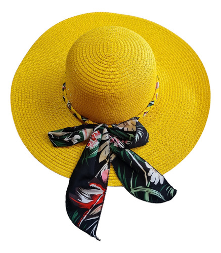 Sombrero De Playa Mujer Sol Protección Solar Cordón