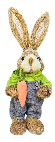 A Estatua De Conejo Hecha A Mano Con Paja De Pascua De 2