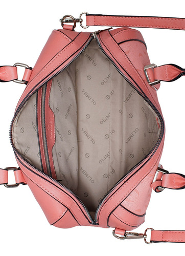 Bolsa Satchel Olimba Mujer De Moda Con Asa Y Correa 88521 Rosa Lisa Oro