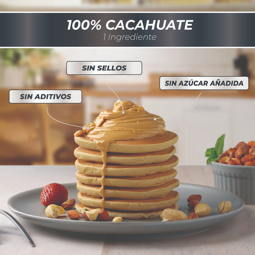 Melbloom Crema De Cacahuate 100% Natural | 800g | Sin AzĂșcar