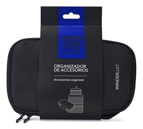 Neceser Plegable Portacosmeticos De Viaje Bolso Organizador Color Negro Diseño De La Tela Liso