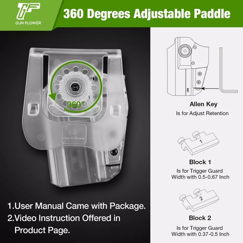 Imagen 6 de 10 de Holster Transparente Funda Per Fit Universal Clear Holster