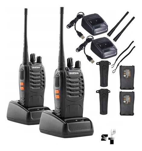 Par De Handies Baofeng Bf-888s Uhf Recargable Fact. A/b