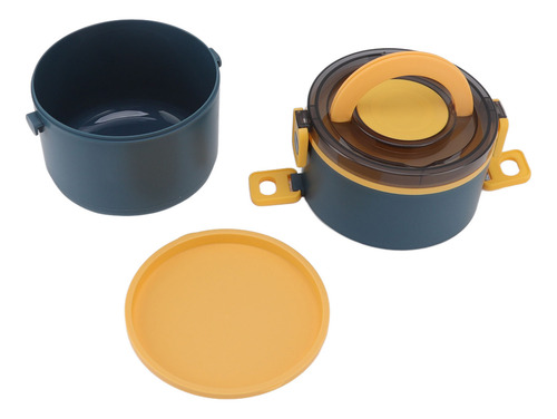Almoço Térmico Azul Empilhável De 1600 Ml, 2 Níveis, Grau Al